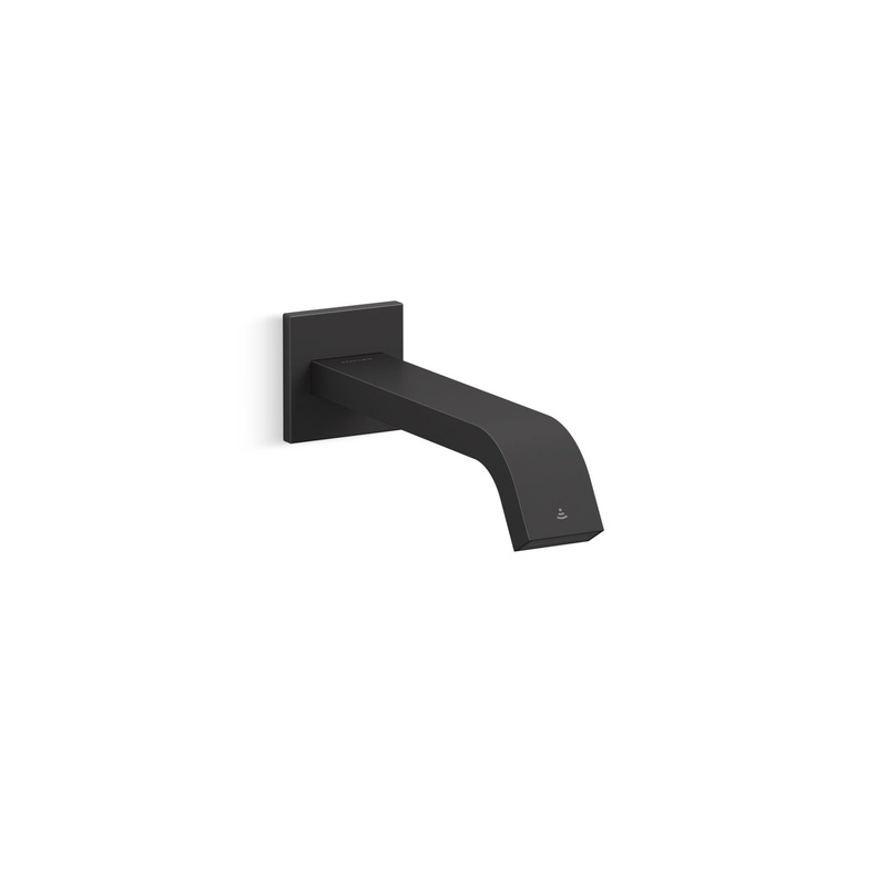 KOHLER K-123L36-SANL-BL Loure Wall-Mount Touchless Faucet With Kinesis Sensor Technology, Ac-Powered In Matte Black