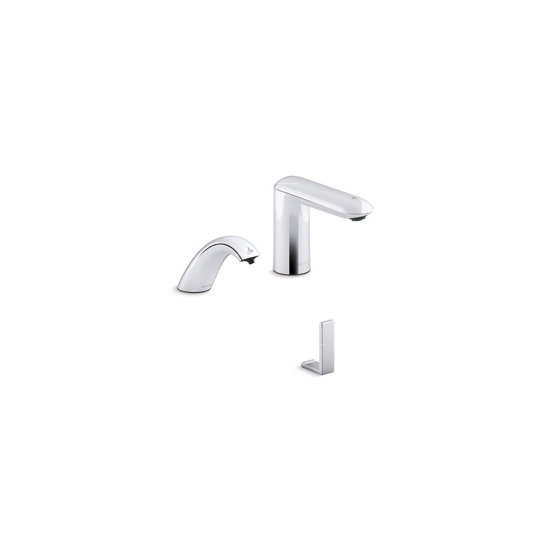 KOHLER K-181029-BK1-CP Kumin Curve Touchless Lavatory Faucet And Soap Dispenser With Kinesis Sensor Technology, Ac-Powered, 0.5 Gpm In Polished Chrome