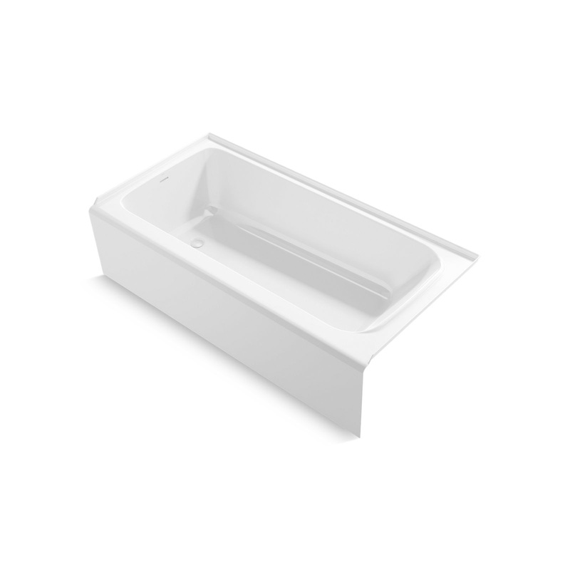 Kohler K-25834-LA-0 Avec 72 In. X 36 In. Alcove Bath, Left Drain In White