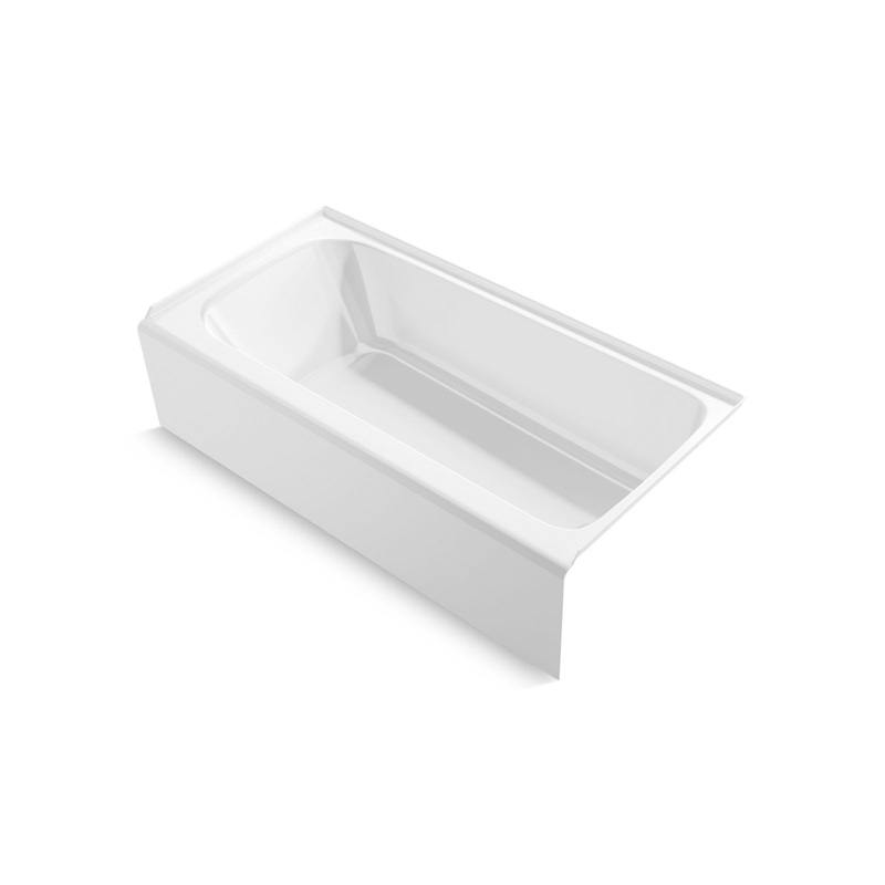 Kohler K-25834-RA-0 Avec 72 In. X 36 In. Alcove Bath, Right Drain In White