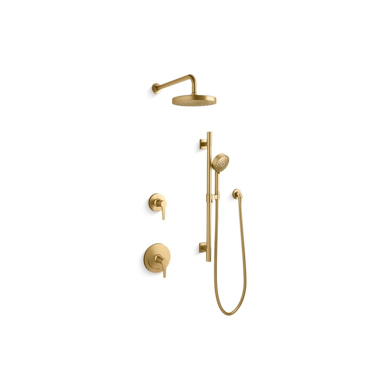 KOHLER K-26914-Y-2MB Awaken Showering Kit, 2.5 Gpm In Vibrant Brushed Moderne Brass