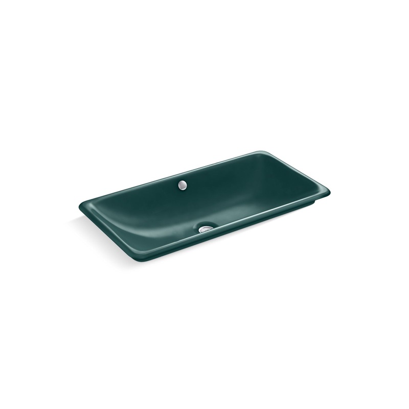 Kohler K-20212-PAT-17 Iron Plains 30 In. Rectangular Drop-In / Undermount / Vessel Bathroom Sink In Teal Teal