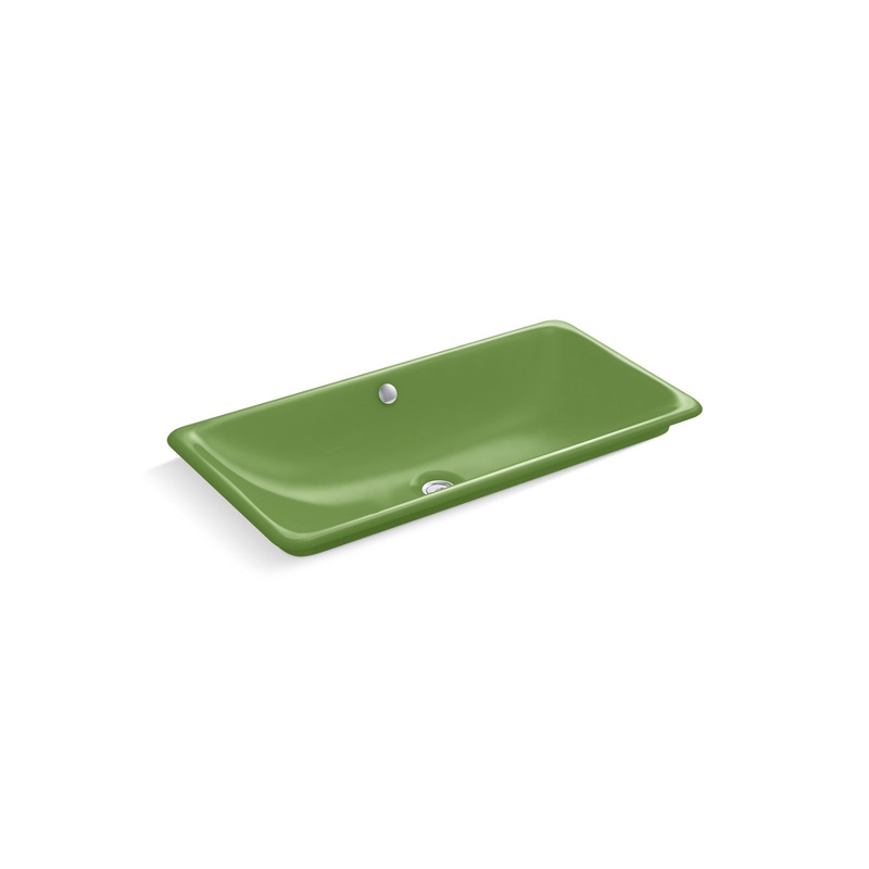 Kohler K-20212-PFG-34 Iron Plains 30 In. Rectangular Drop-In / Undermount / Vessel Bathroom Sink In Fresh Green Fresh Green