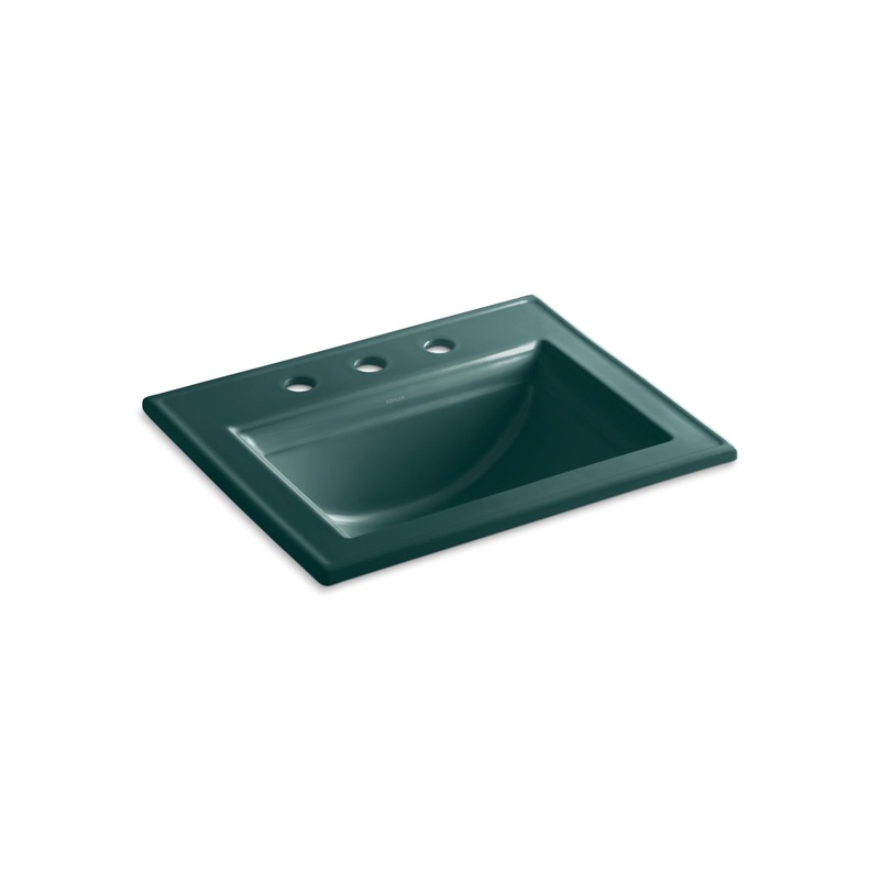 Kohler K-2337-8-17 Memoirs Stately 22-3/4 In. Rectangular Drop-In Bathroom Sink In Teal
