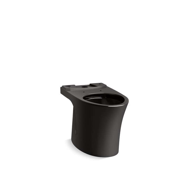 KOHLER K-28121-7 Veil Elongated Toilet Bowl With Skirted Trapway In Black Black