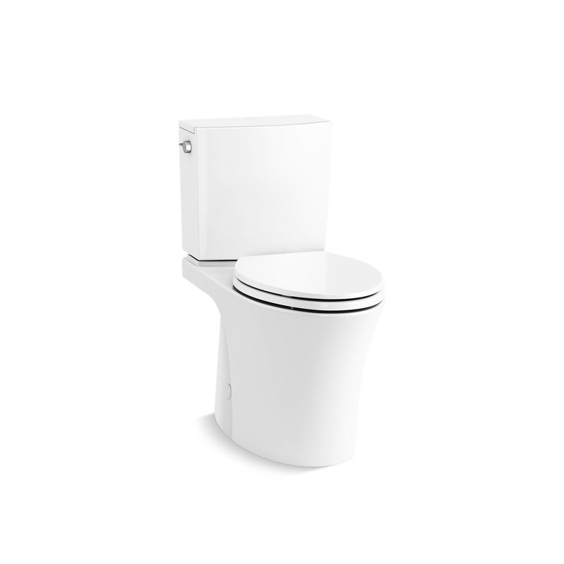 KOHLER K-28161-0 Veil Two-Piece Elongated Toilet With Skirted Trapway 1.28 GPF In White