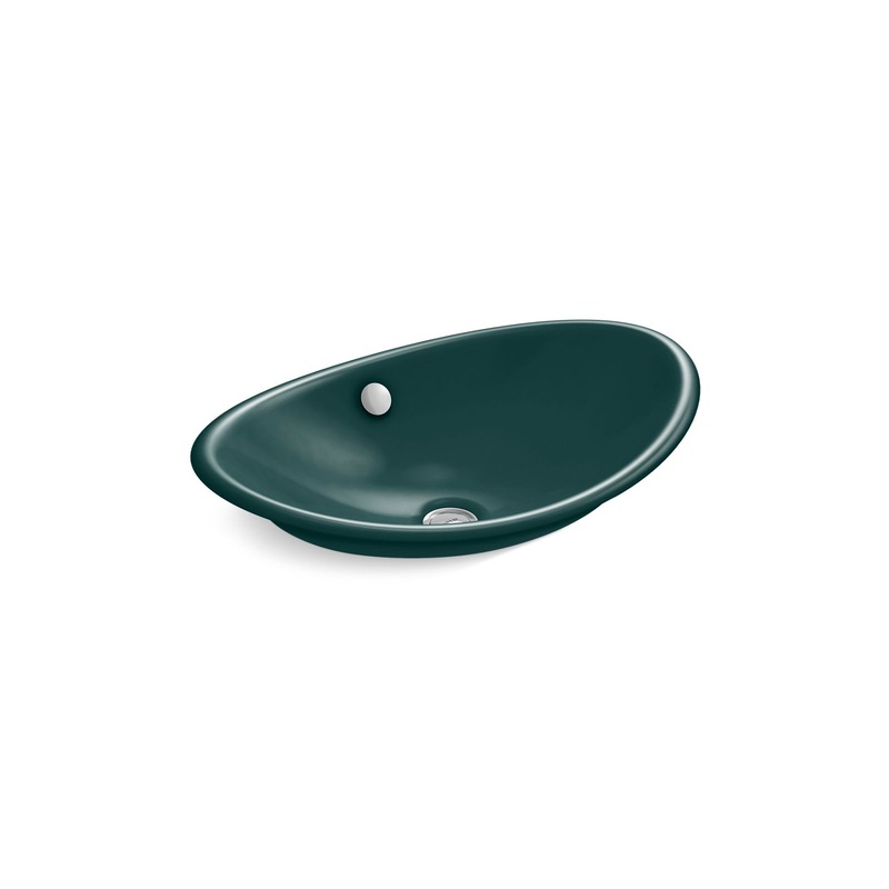 Kohler K-5403-PAT-17 Iron Plains 20-3/4 In. Oval Vessel Bathroom Sink In Teal Teal