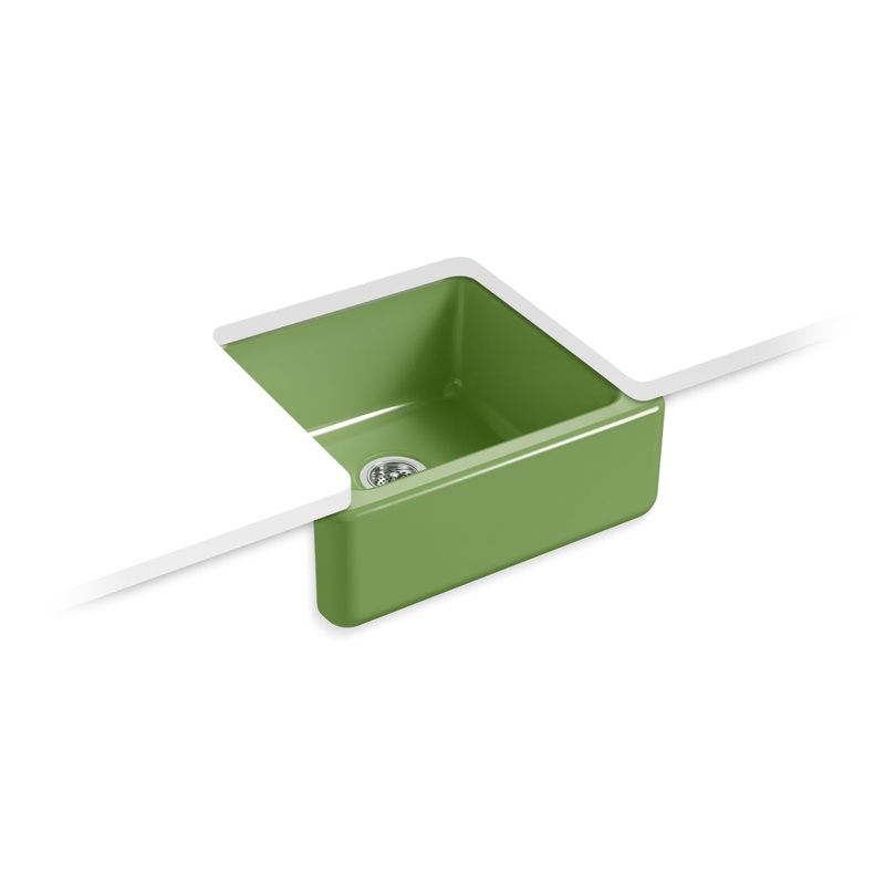 Kohler K-5665-34 Whitehaven 23-1/2 In. Undermount Single-Bowl Farmhouse Kitchen Sink In Fresh Green