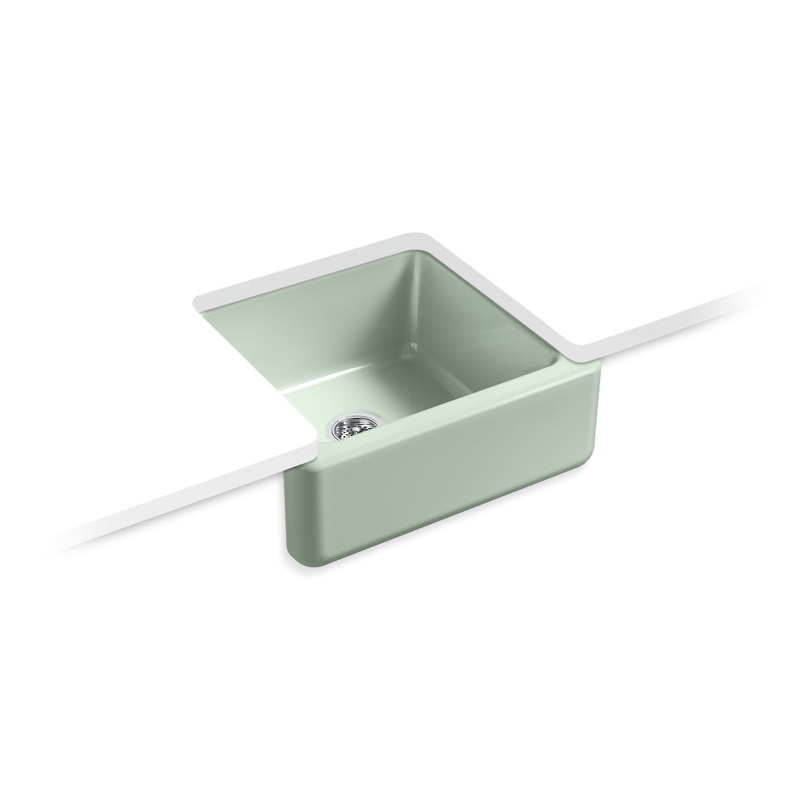 Kohler K-5665-42 Whitehaven 23-1/2 In. Undermount Single-Bowl Farmhouse Kitchen Sink In Aspen Green