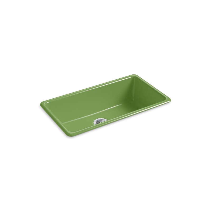 KOHLER K-5707-34 Iron/Tones 33 in. Top-/Undermount Single-Bowl Kitchen Sink In Fresh Green