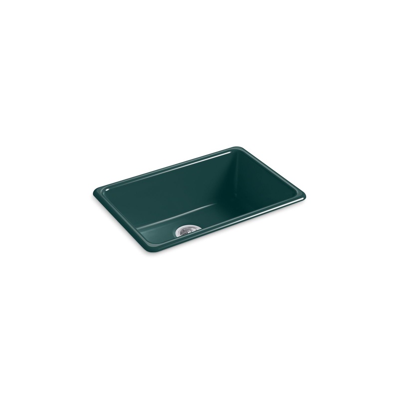 KOHLER K-5708-17 Iron/Tones 27 in. Top-/Undermount Single-Bowl Kitchen Sink In Teal
