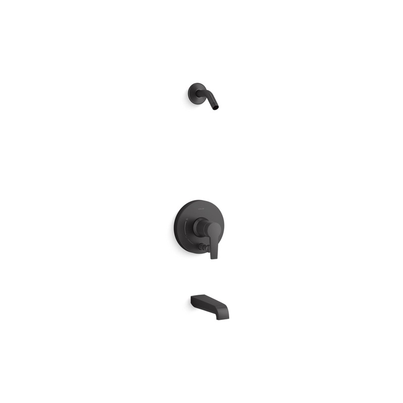KOHLER K-T49979-4L-BL Pitch Rite-Temp Bath And Shower Trim Kit With Push-Button Diverter Without Showerhead In Matte Black