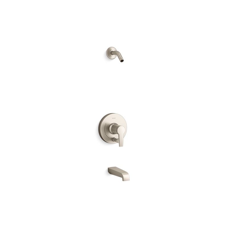 KOHLER K-T49979-4L-BN Pitch Rite-Temp Bath And Shower Trim Kit With Push-Button Diverter Without Showerhead In Vibrant Brushed Nickel