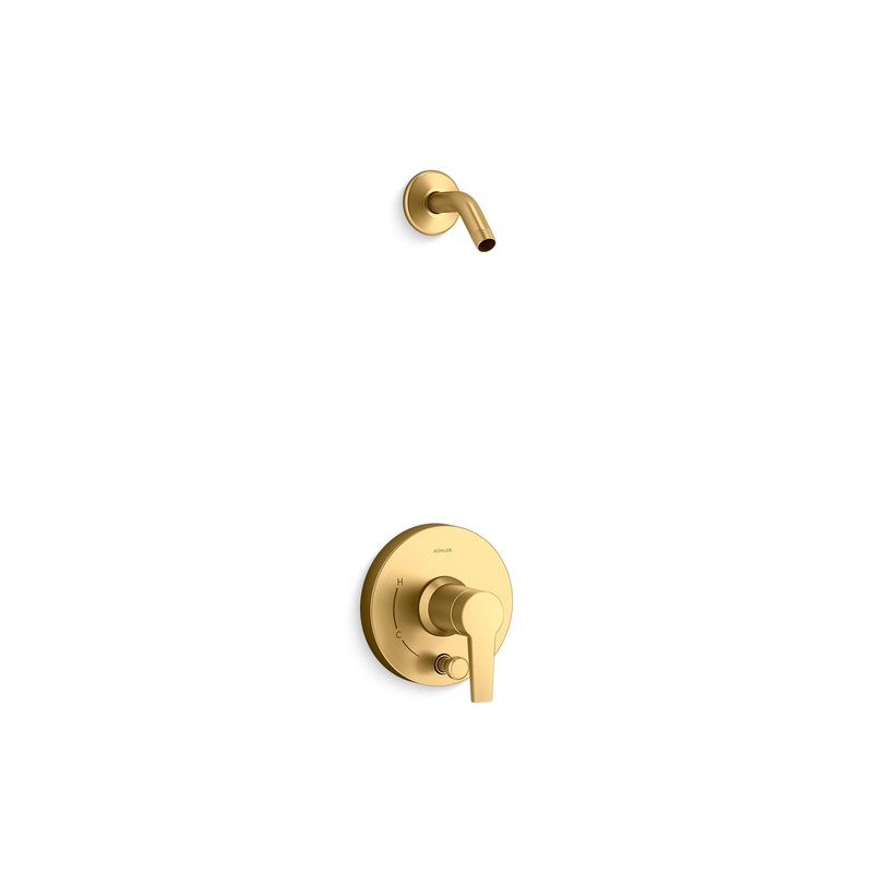 KOHLER K-T49989-4L-2MB Pitch Rite-Temp Shower Trim Kit With Push-Button Diverter Without Showerhead In Vibrant Brushed Moderne Brass