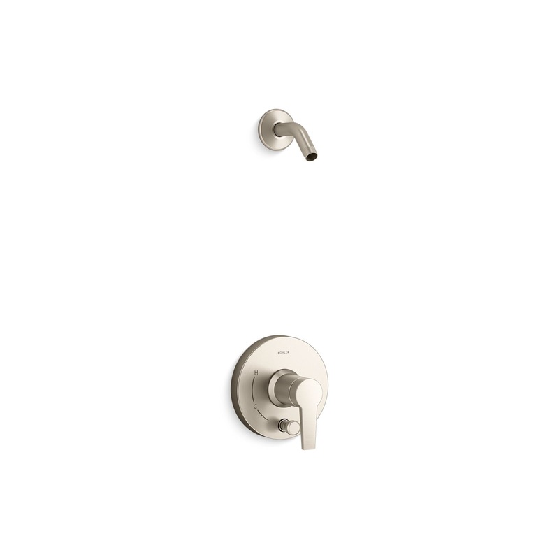 KOHLER K-T49989-4L-BN Pitch Rite-Temp Shower Trim Kit With Push-Button Diverter Without Showerhead In Vibrant Brushed Nickel