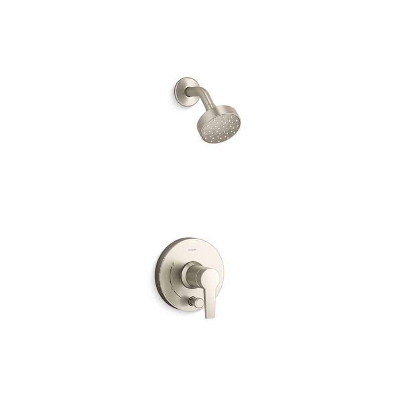 KOHLER K-T49990-4Y-BN Pitch Rite-Temp Shower Trim Kit With Push-Button Diverter 2.5 Gpm In Vibrant Brushed Nickel