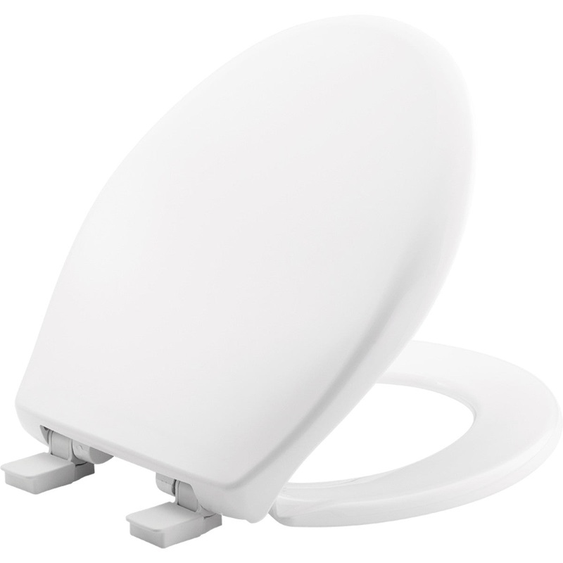 Bemis Affinity Round Plastic Toilet Seat in Cotton White with STA-TITE Seat Fastening System, EasyClean, WhisperClose, Precision Seat Fit Adjustable Hinge and Super Grip Bumpers
