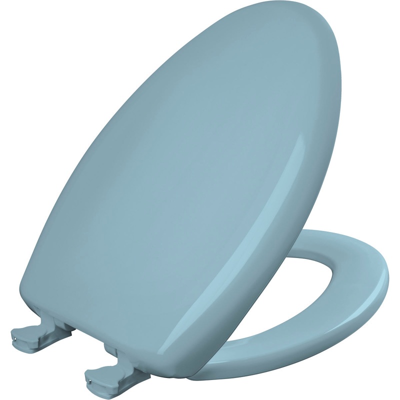 Bemis Elongated Plastic Toilet Seat in Twilight Blue with STA-TITE Seat Fastening System, EasyClean and  WhisperClose Hinge