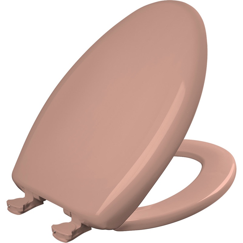 Bemis Elongated Plastic Toilet Seat in Wild Rose with STA-TITE Seat Fastening System, EasyClean and  WhisperClose Hinge