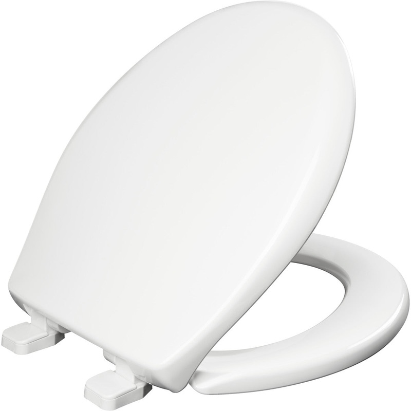 Bemis Kennan Round Plastic Toilet Seat in White with STA-TITE Seat Fastening System, WhisperClose Hinge and Super Grip Bumpers