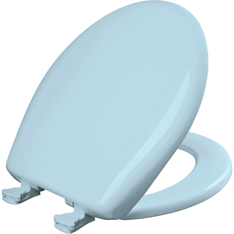 Bemis Round Plastic Toilet Seat in Dresden Blue with STA-TITE Seat Fastening System, EasyClean and  WhisperClose Hinge