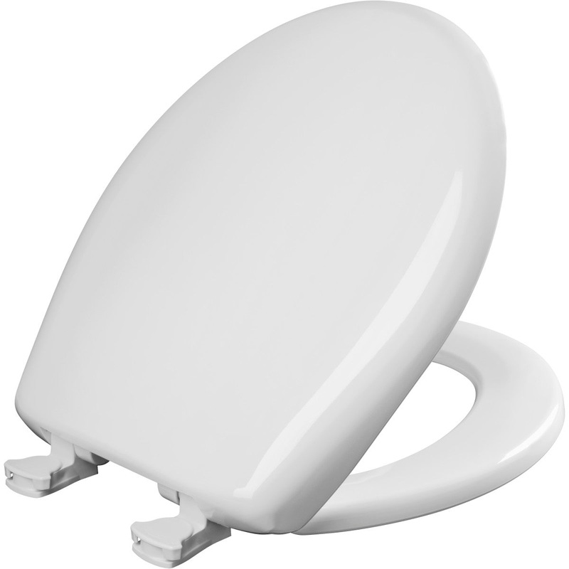 Bemis Round Plastic Toilet Seat in Euro White with STA-TITE Seat Fastening System, EasyClean and  WhisperClose Hinge