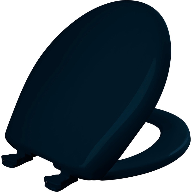 Bemis Round Plastic Toilet Seat in Navy with STA-TITE Seat Fastening System, EasyClean and  WhisperClose Hinge