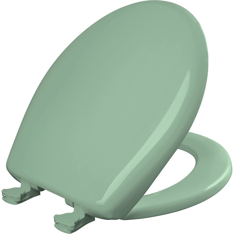 Bemis Round Plastic Toilet Seat in Sea Green with STA-TITE Seat Fastening System, EasyClean and  WhisperClose Hinge