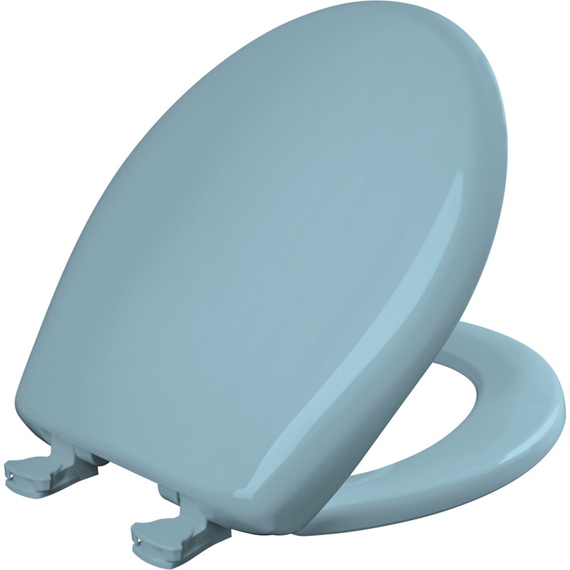 Bemis Round Plastic Toilet Seat in Twilight Blue with STA-TITE Seat Fastening System, EasyClean and  WhisperClose Hinge