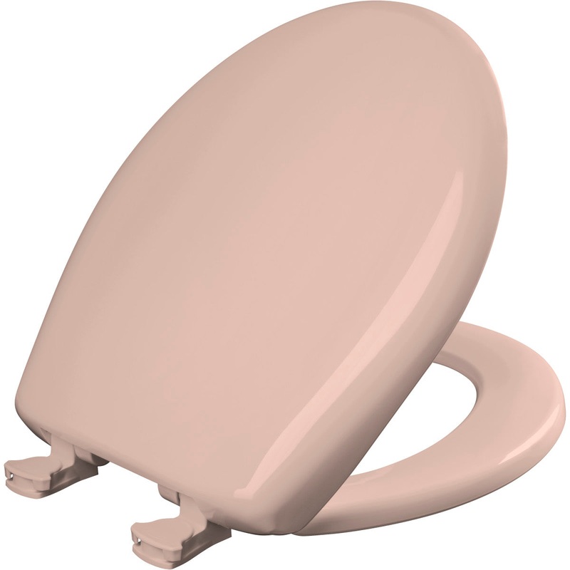 Bemis Round Plastic Toilet Seat in Venetian Pink with STA-TITE Seat Fastening System, EasyClean and  WhisperClose Hinge