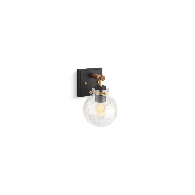 KOHLER K-38412-SC01-BML Holt One-Light Sconce In Matte Black with Brushed Moderne Brass