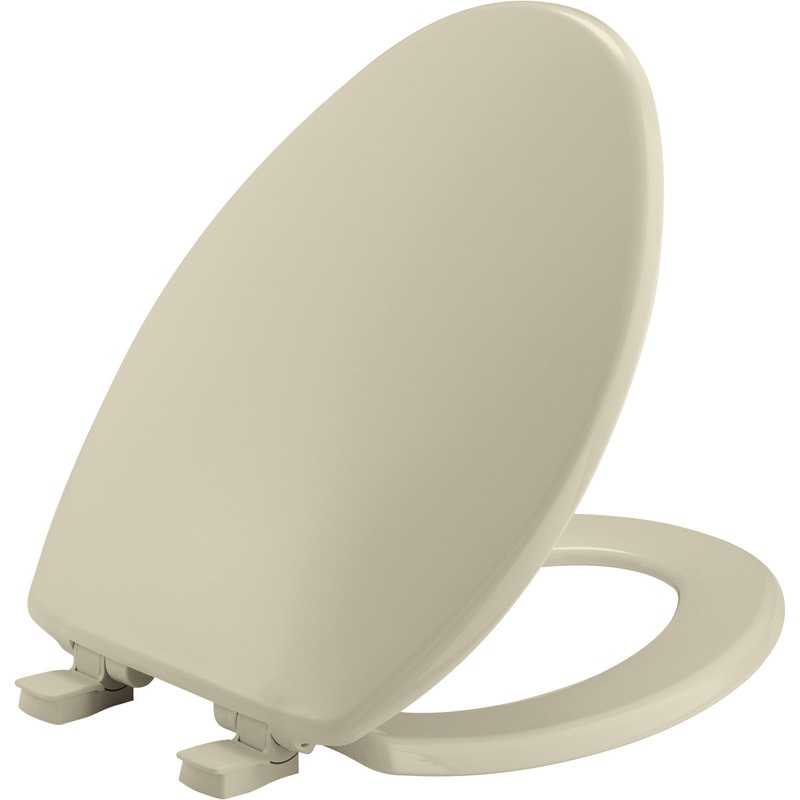 Bemis Elongated Plastic Toilet Seat in Bone with EasyClean and WhisperClose Hinge