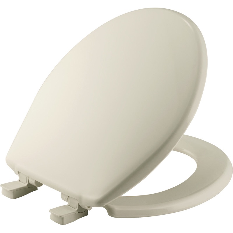 Bemis Round Plastic Toilet Seat in Biscuit with EasyClean and WhisperClose