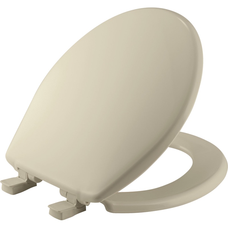 Bemis Round Plastic Toilet Seat in Bone with EasyClean and WhisperClose