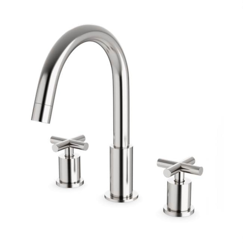ARTOS FS315BN Round 8" Widespread Lavatory Faucet with Cross Handles Brushed Nickel