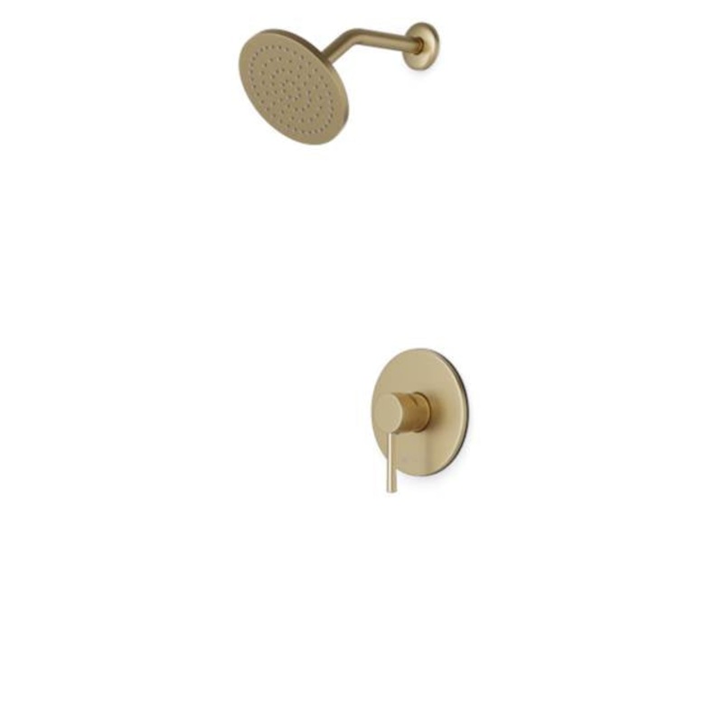 ARTOS TS151SB Trova Round Pressure Balance Shower Trim Kit with Rain Head Satin Brass