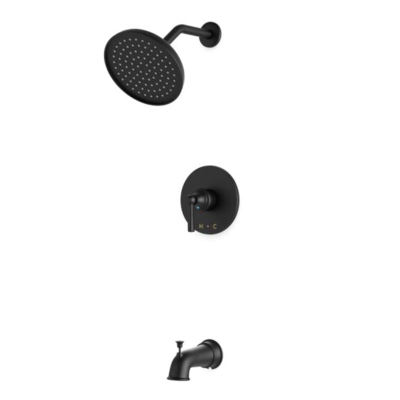 ARTOS TS182BK Trova Classic Pressure Balance Tub / Shower Trim Kit Matte Black