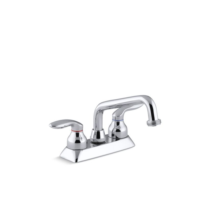 KOHLER K-15271-4-CP Coralais utility sink faucet with threaded spout and lever handles