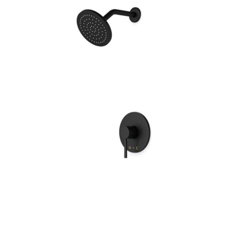 ARTOS TS151BK Trova Round Pressure Balance Shower Trim Kit with Rain Head Matte Black
