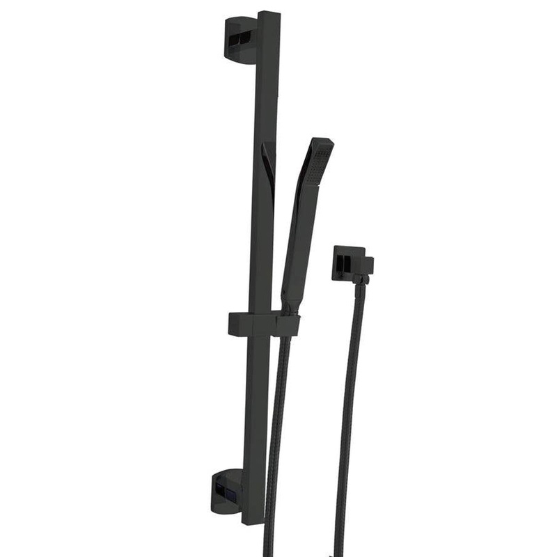 ARTOS F907-41BK Milan Flexible Hose Shower Kit with Slide Bar and Separate Water Outlet, Black