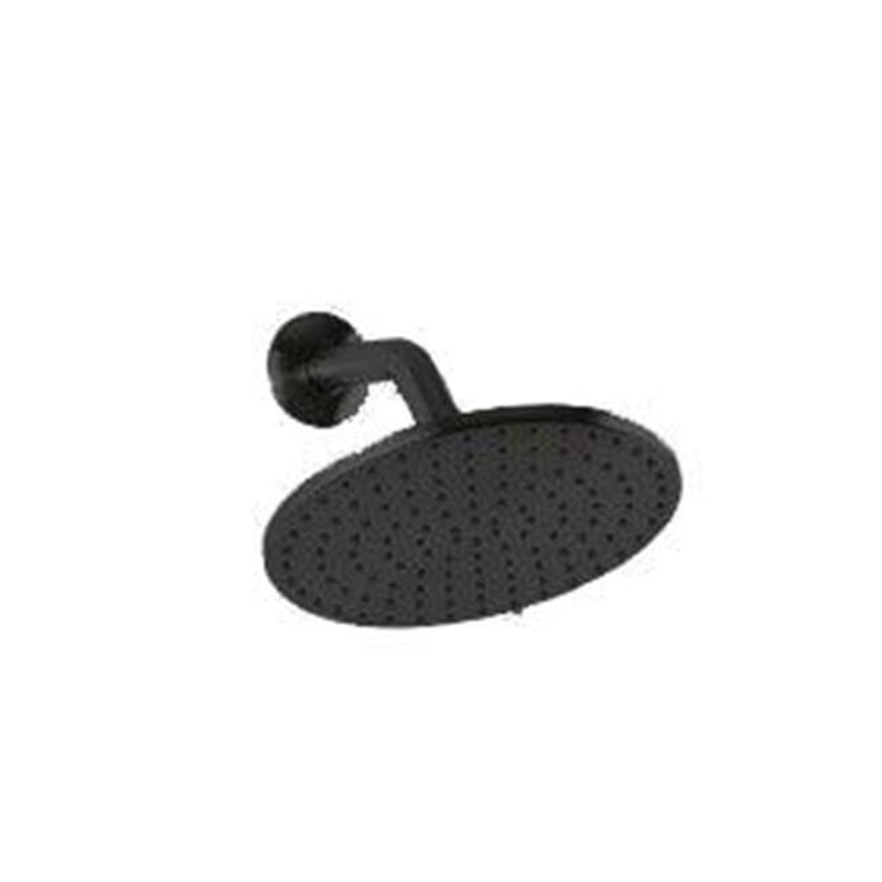 ARTOS F907-9BK 8" Shower Rainhead with Angled Arm, Black