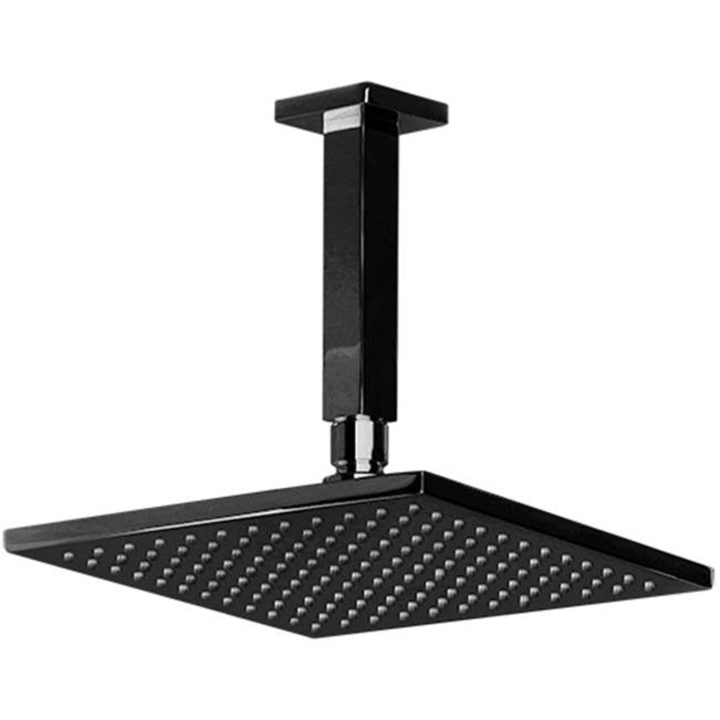 ARTOS F703-2/5BK 8" Shower Rainhead Ceiling Mount, 4.75" Arm, Matte Black