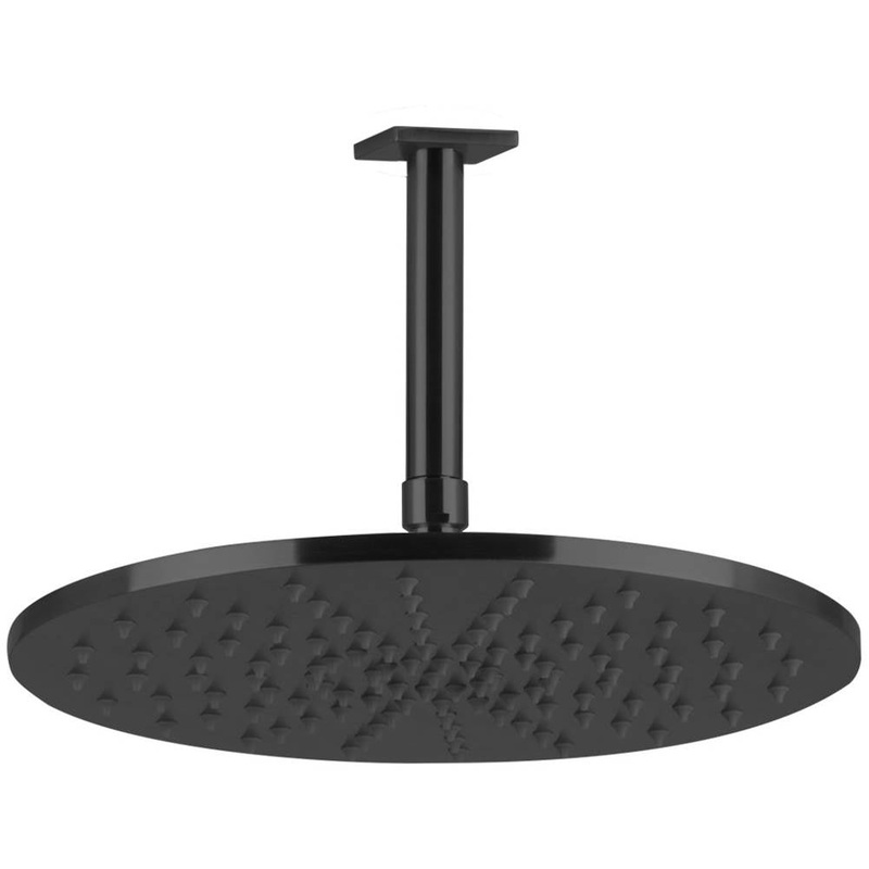 ARTOS F907-18/5BK R+S 12" Shower Rainhead Ceiling Mount, 4.75" Arm, Black