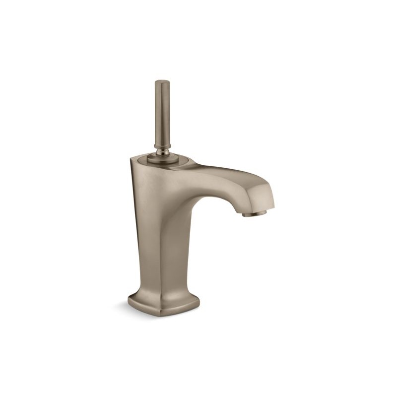 KOHLER K-16230-4-BV Margaux Single-hole bathroom sink faucet with 5-3/8" spout and lever handle