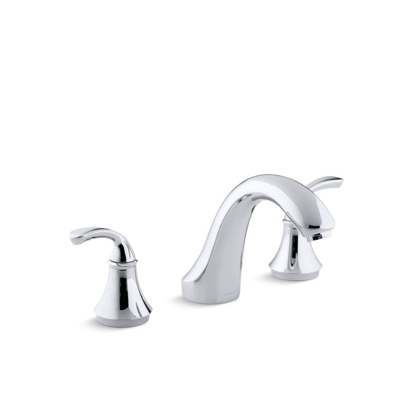 KOHLER K-T10278-4-CP Forte Sculpted Deck-Mount Bath Faucet Trim In Polished Chrome