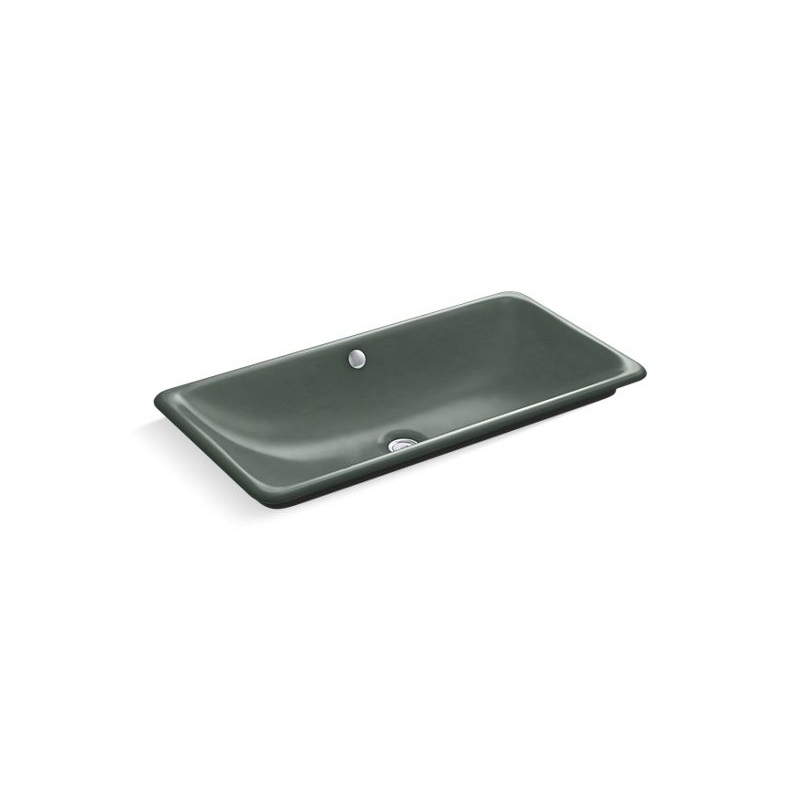 KOHLER K-20212-P5-FT Iron Plains Trough Rectangle Drop-in/undermount vessel bathroom sink with Iron Black painted underside