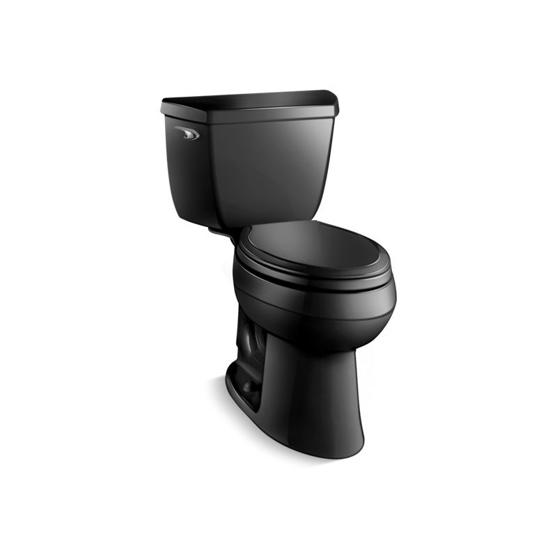 KOHLER K-3658-7 Black Black Highline Classic Two-piece elongated toilet, 1.28 gpf