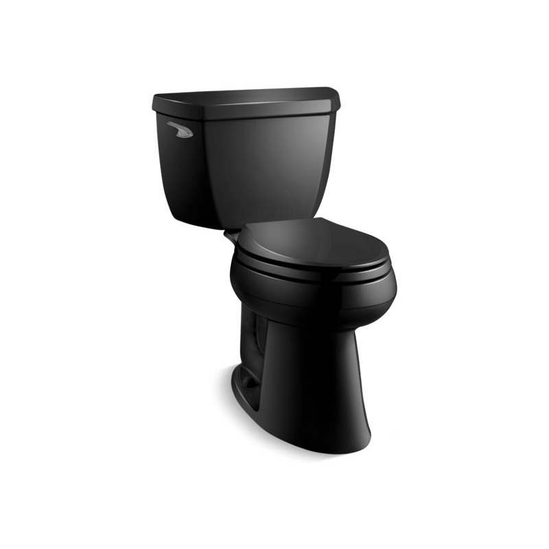 KOHLER K-3713-7 Highline Classic Two-Piece Elongated Toilet, 1.28 Gpf In Black Black