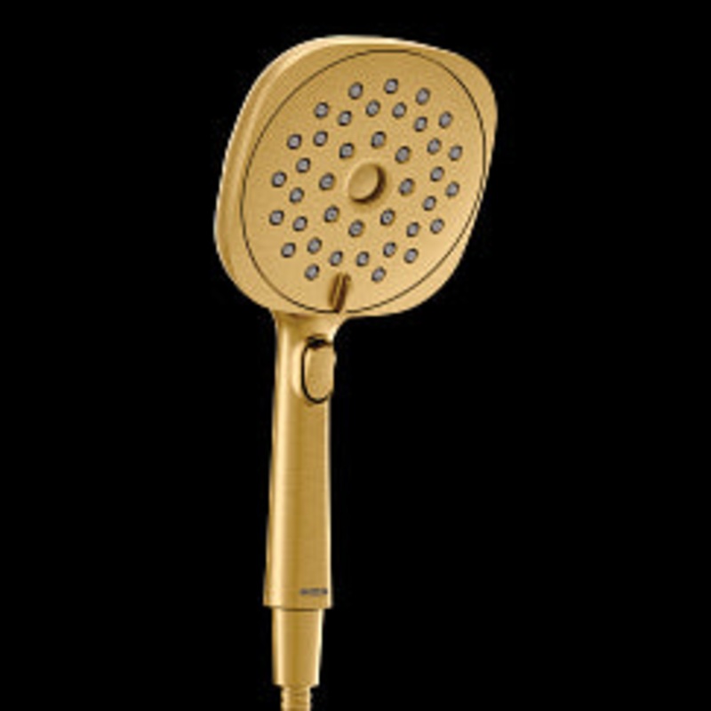MOEN 220H5BG Verso Brushed gold infinite 5" diameter spray head handshower, Brushed Gold