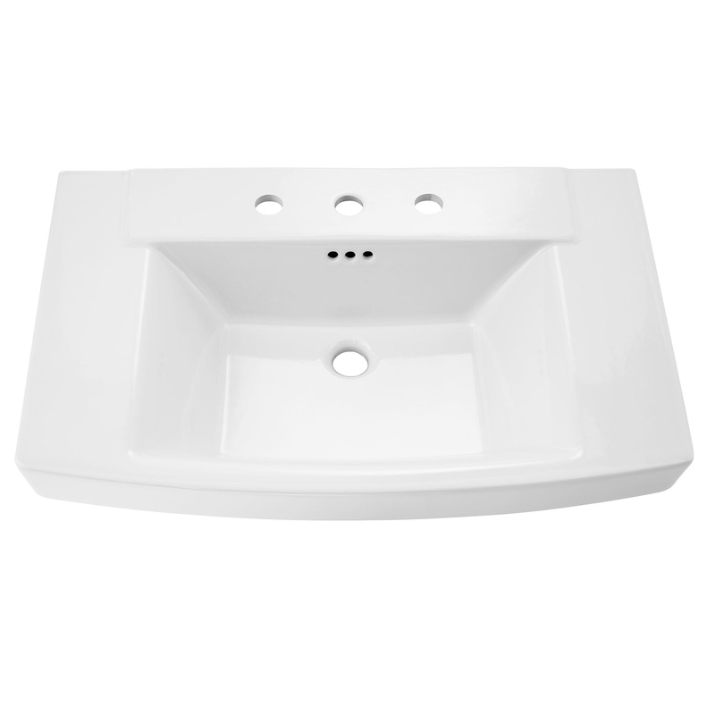 AMERICAN STANDARD 0328008.020, Townsend 8-Inch Widespread Pedestal Sink Top in White